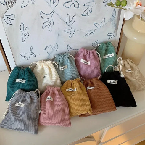 1pcs Solid Color Drawstring Cosmetic Bag Travel Cosmetic Lipstick Candy Organizer Pouch Christmas Gift Packaging Bag Storage Bag
